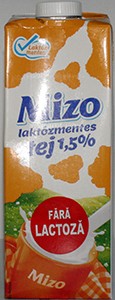 LAPTE UHT 1.5% GRASIME FARA LACTOZA MIZO 1L