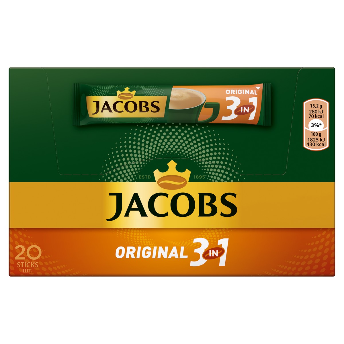 CAFEA JACOBS ORIGINAL 3IN1 20*15.2G