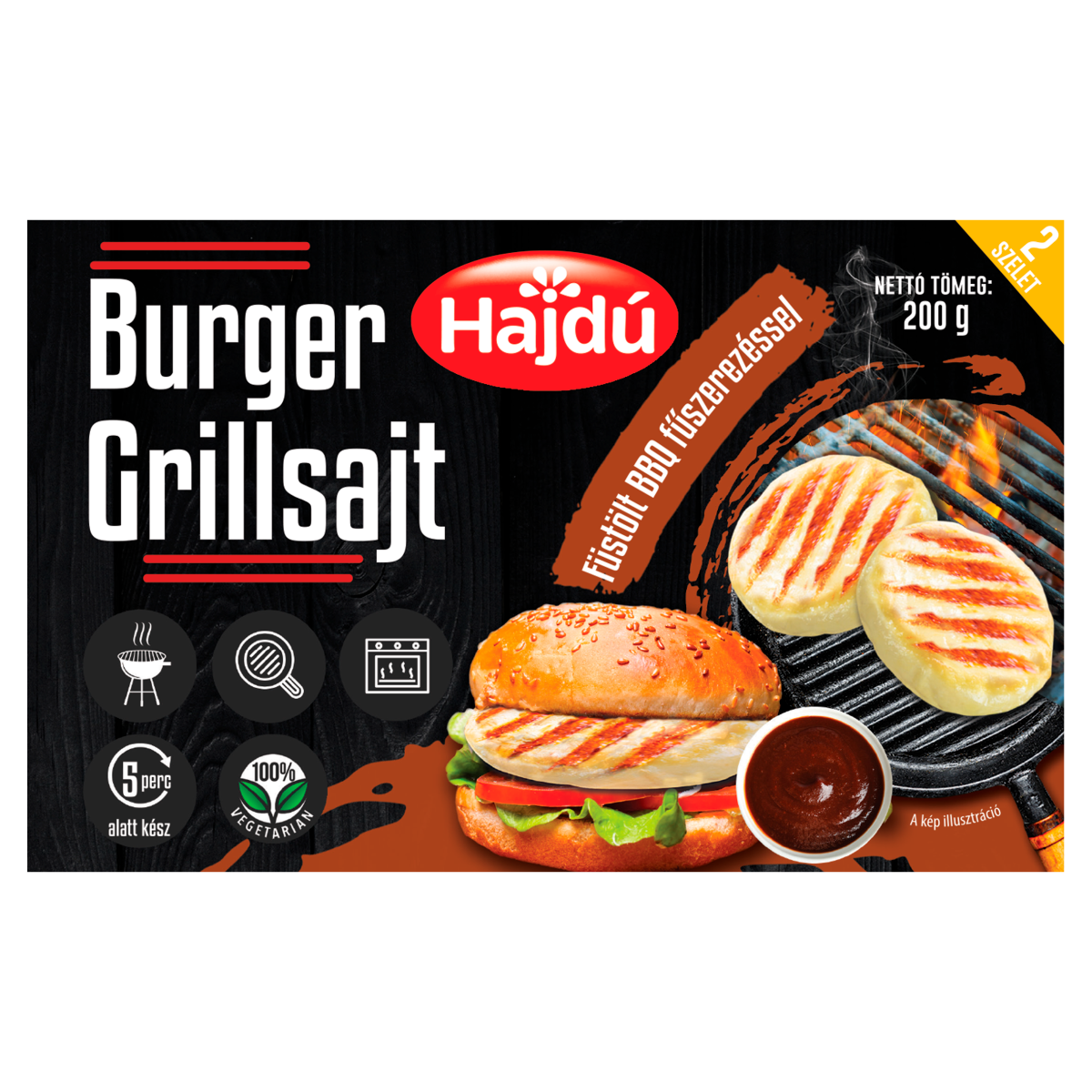 CASCAVAL GRILL BBQ BURGER HAJDU 200G