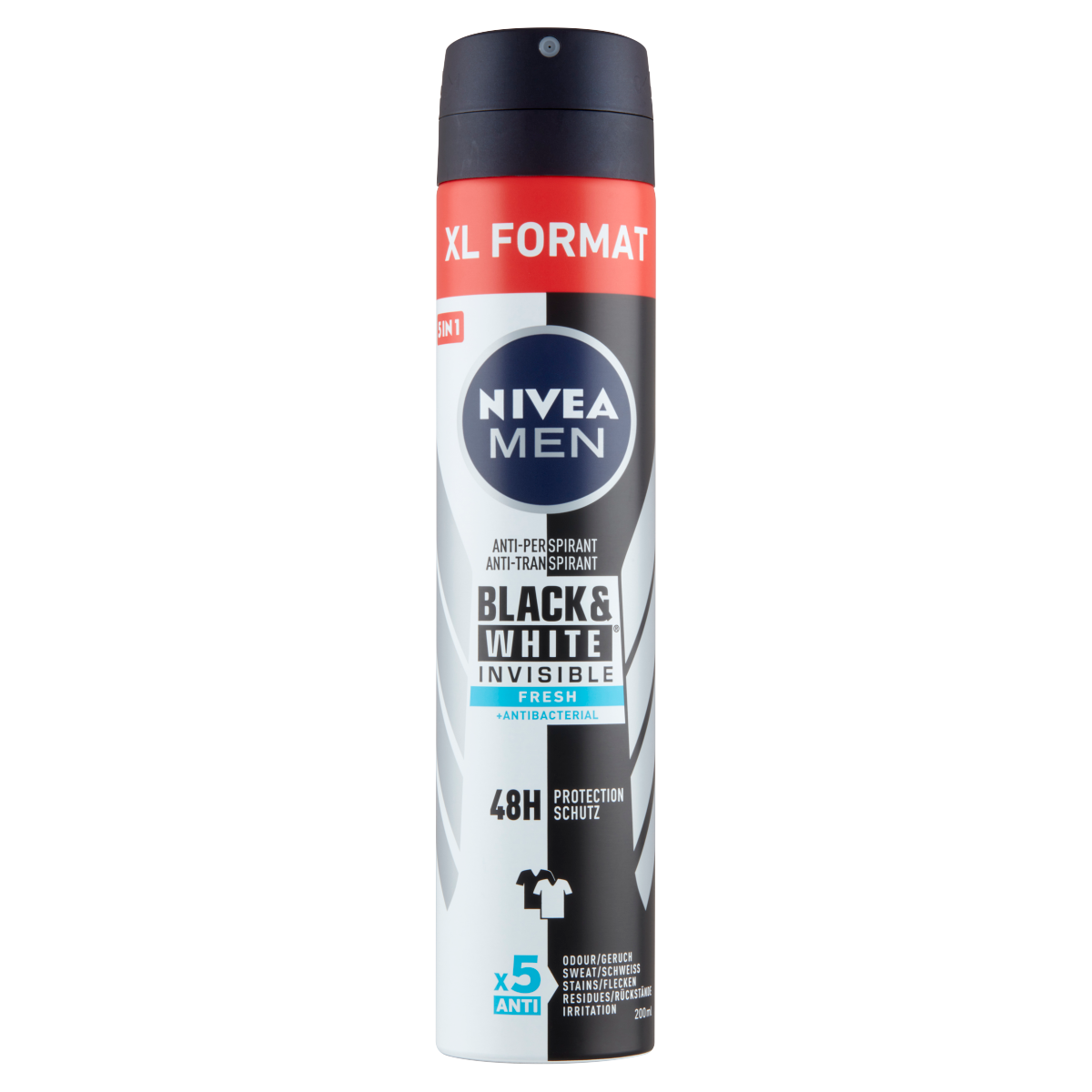 NIVEA FOR MEN DEO SPRAY INV.BLACK&WHITE FRESH 200ML-