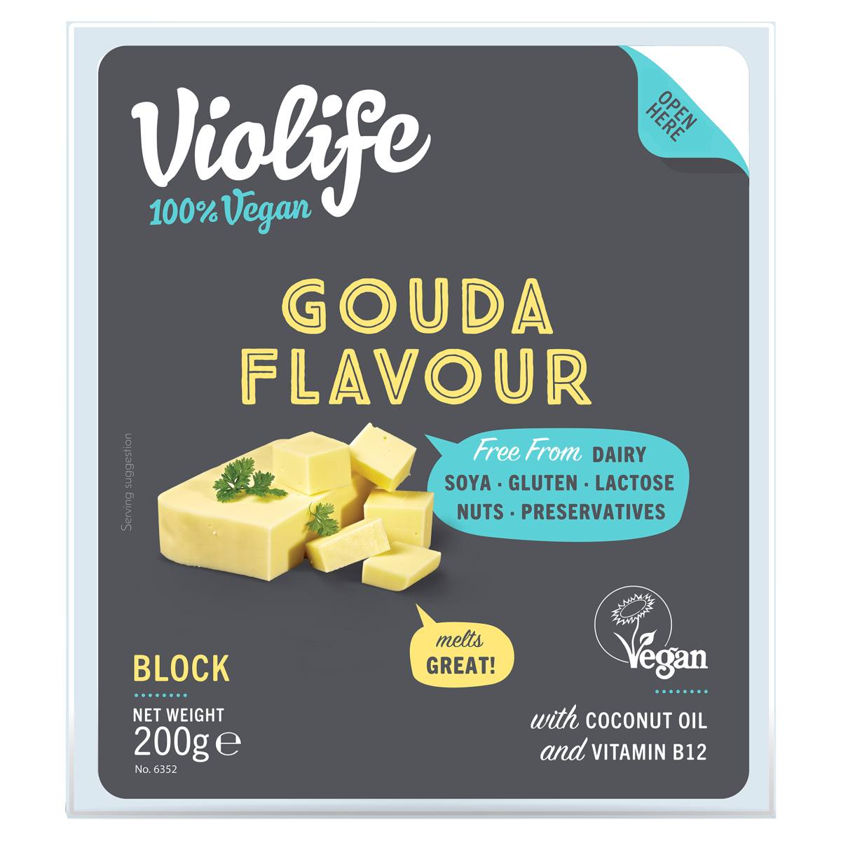 PREPARAT ALIMENTAR CU GRASIME VEGETALA CU GUST DE GOUDA BLOCK VIOLIFE 200G