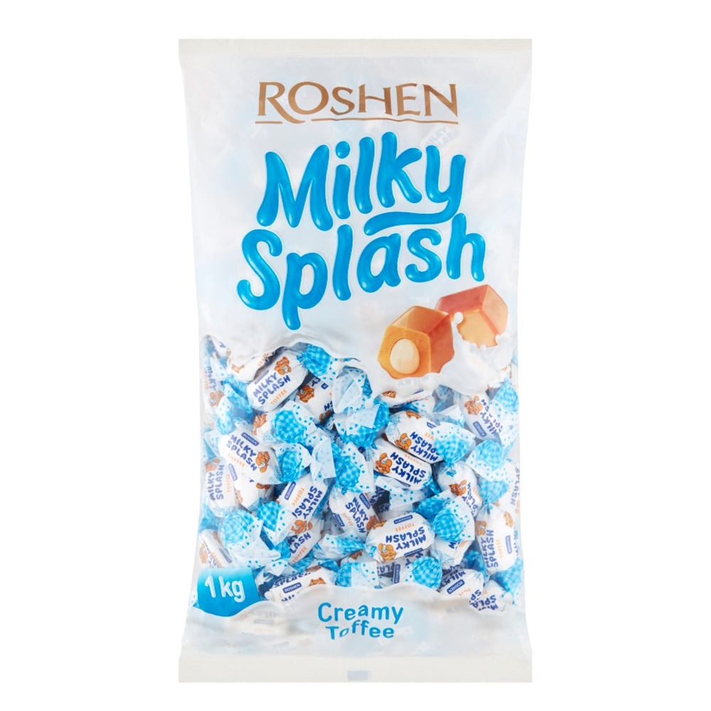 CARAMELE CU LAPTE MILKY SPLASH ROSHEN 1KG # 5 buc