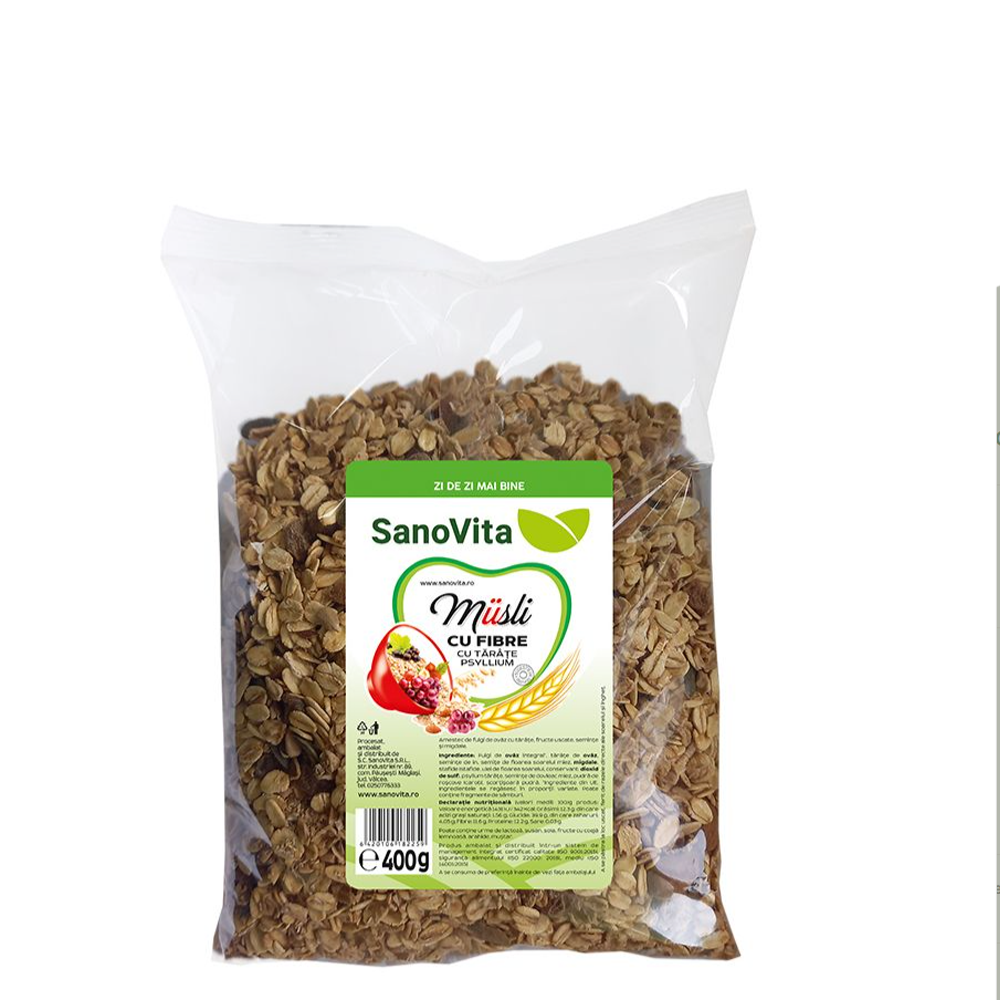 MUZLI CU FIBRE SANOVITA 400G