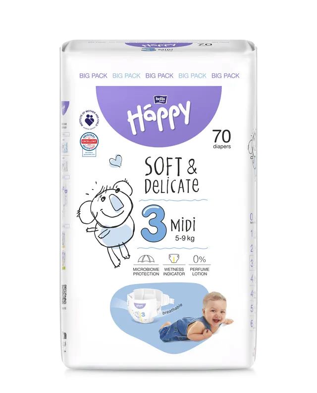 SCUTECE BIG PACK HAPPY S&D MIDI 5-9KG 70BUC