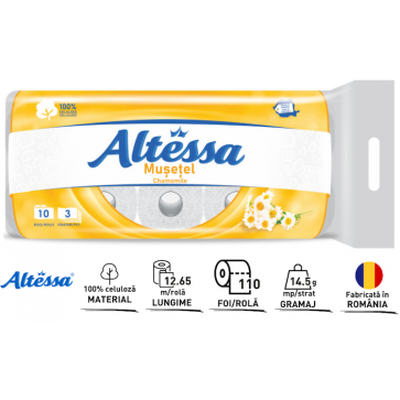 Hartie igienica - ALTESSA MUSETEL HARTIE IGIENICA 3 STR. 10 ROLE/SET
, deterlife.ro