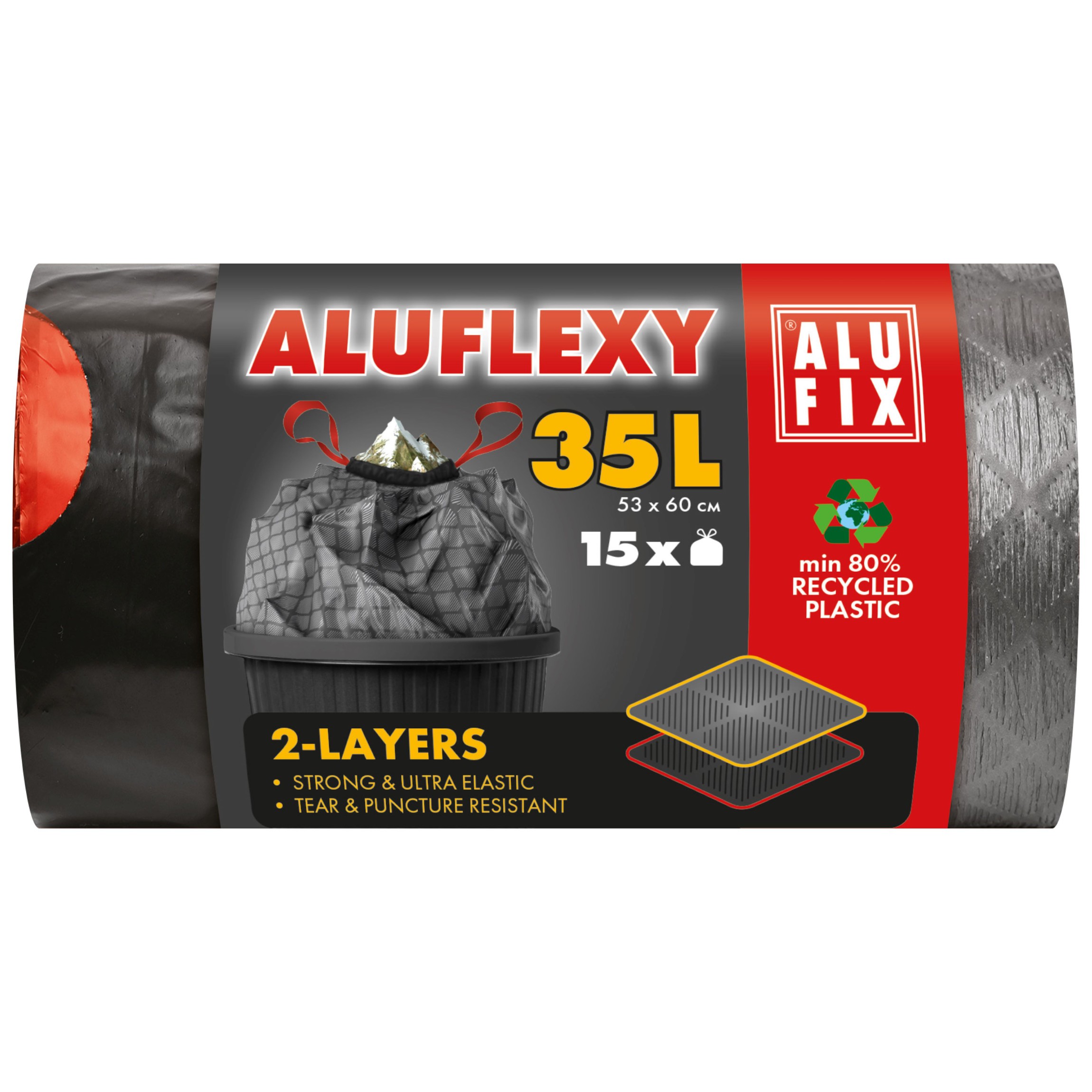 Produse Alufix - ALUFIX SACI 35LT 15BUC LDPE 53X60CM NEGRU FLEXY MSZ35ALUFLEXYUNI, deterlife.ro