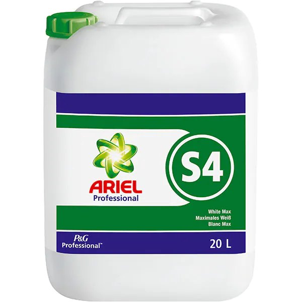 Detergent si balsam rufe - ARIEL S4 INALBITOR WHITE MAX 20 L, deterlife.ro