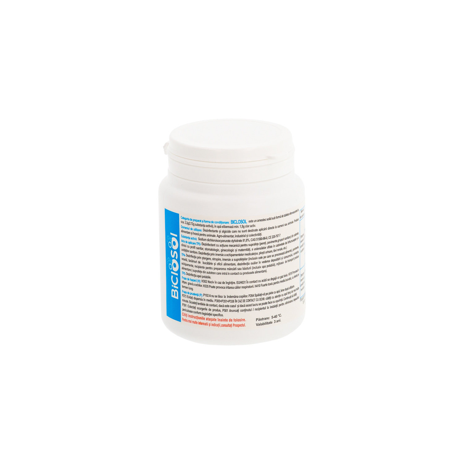 Dezinfectanti suprafete - BICLOSOL DEZINFECTANT EFERVESCENT CLORINGEN 60 TABLETE, deterlife.ro