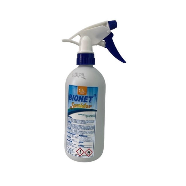 Dezinfectanti suprafete - BIONET SP SANIDOR DEZINFECTANT GATA DE UZ MULTISUPRAFETE 500 ML, deterlife.ro