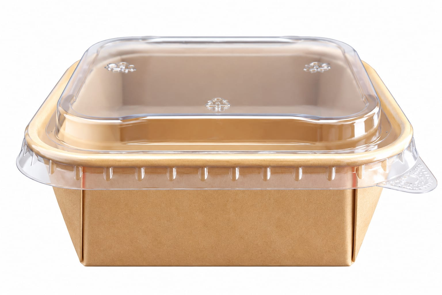 Caserole carton - BOL cu CAPAC 128 mm PREMIUM KRAFT PE 650 ml 50 buc/set, deterlife.ro