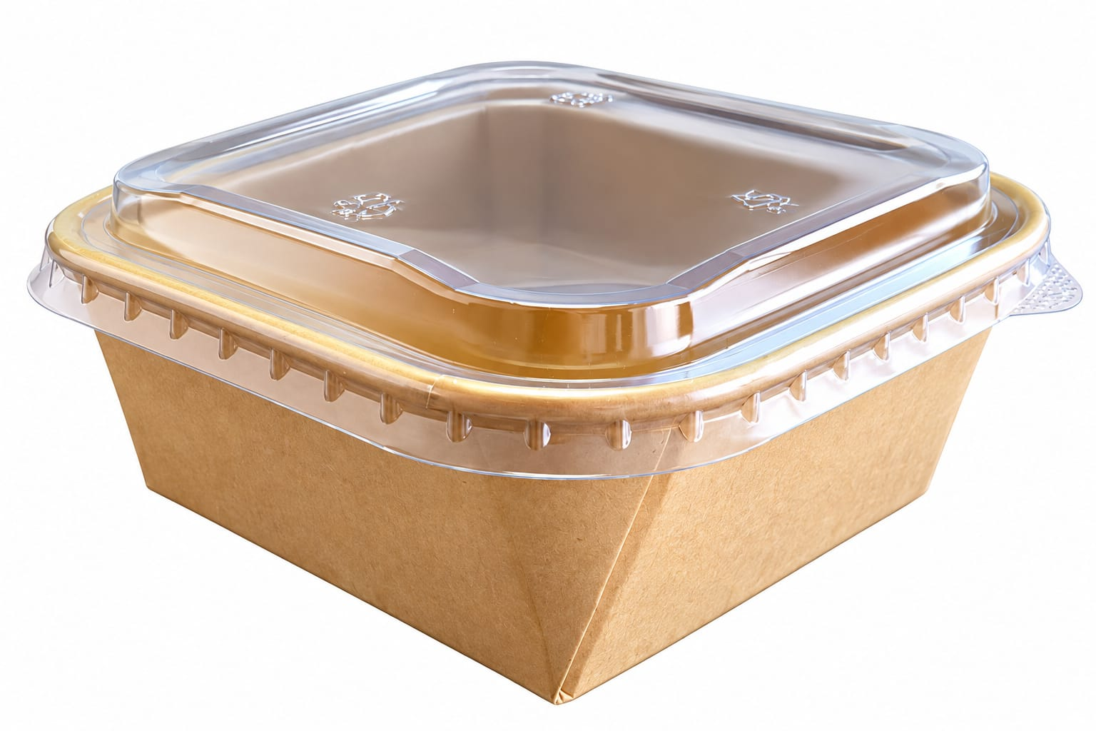Caserole carton - BOL cu CAPAC 175 mm PREMIUM KRAFT PE 1350 ml 50 buc/set 
, deterlife.ro