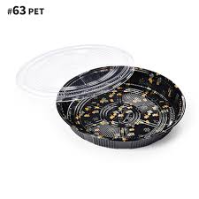 Caserole PET si PP - CASEROLA CU CAPAC R27 ROTUNDA PT.SUSHI 27.5 CM DIAMETRU 50 BUC/SET, deterlife.ro