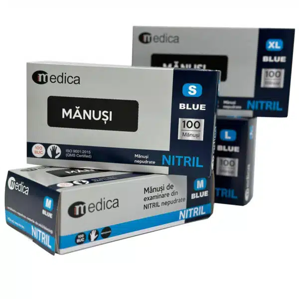 Protectie maini - DIAMANTE MANUSI NITRIL  ALBASTRE 100/ SET XL, deterlife.ro