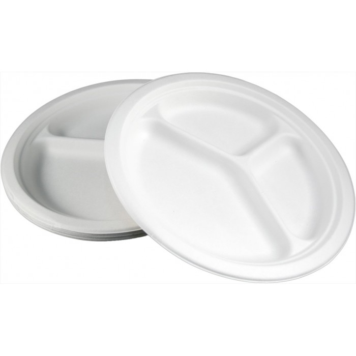 Caserole trestie de zahar - FARFURII BIO ROTUNDE 26 CM 3 COMPARTIMENTE 50 SET
, deterlife.ro