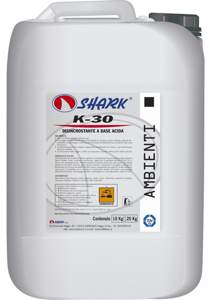 Detergenti ambient - K 30 KG10 DETARTRANT LICHID ACID TAMPONAT SHARK, deterlife.ro