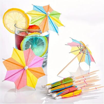 Auxiliare catering - ORNAMENT UMBRELUTE COLORATE  100 MM  200 BUC/SET
, deterlife.ro