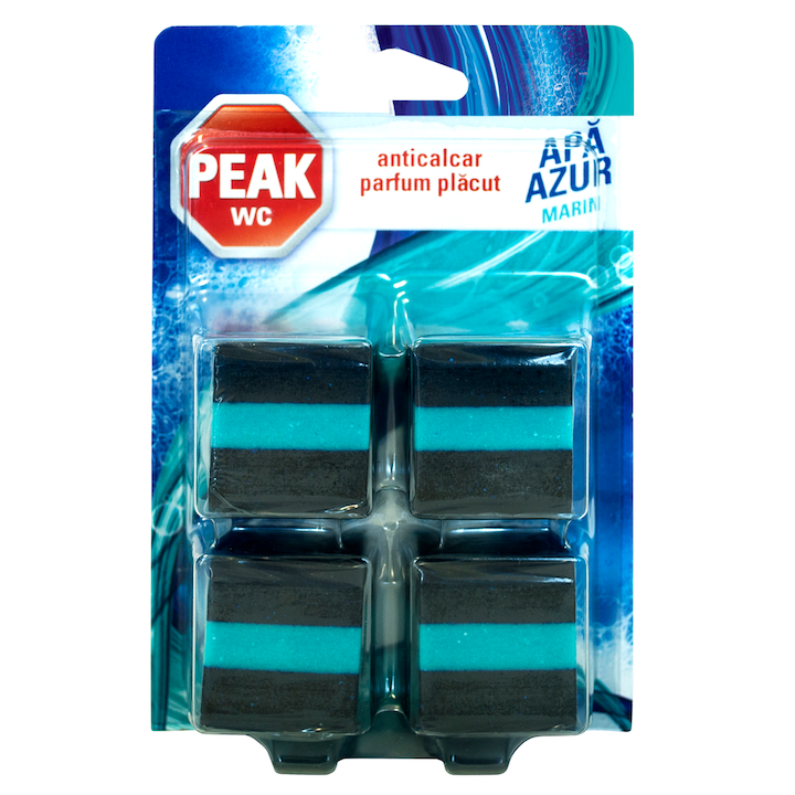 Odorizante wc - PEAK WC TABLETE 4X50 GR AZUR MARIN, deterlife.ro