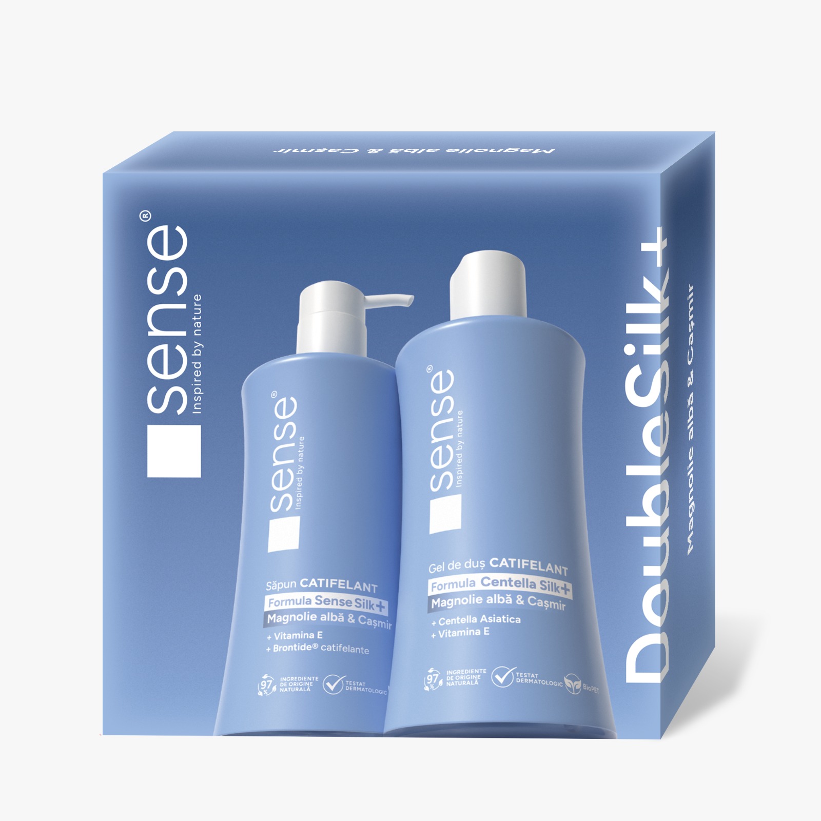 Cosmetica hoteliera - SET CADOU DOUBLESILK+ MAGNOLIE ALBA SI CASMIR 2X330 ML, deterlife.ro