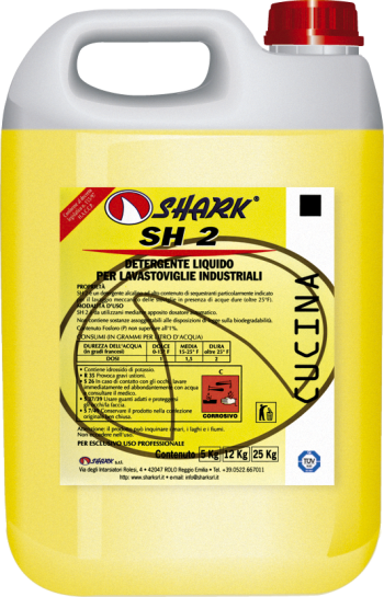 Detergenti industria alimentara - SH 2 12 KG DETERGENT LICHID CONCENTRAT PENTRU MASINI DE SPALAT VASE SHARK, deterlife.ro