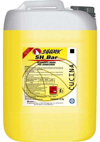 Detergenti industria alimentara - SH BAR KG. 5 DETERGENT LICHID CONCENTRAT PENTRU MASINI DE SPALAT PAHARE SHARK, deterlife.ro