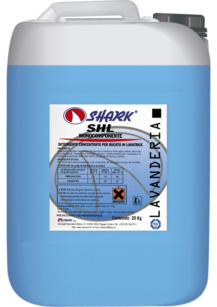 Detergent si balsam rufe - SHL MONOCOMPONENTE 20 KG DETERGENT LICHID CONCENTRAT SHARK, deterlife.ro