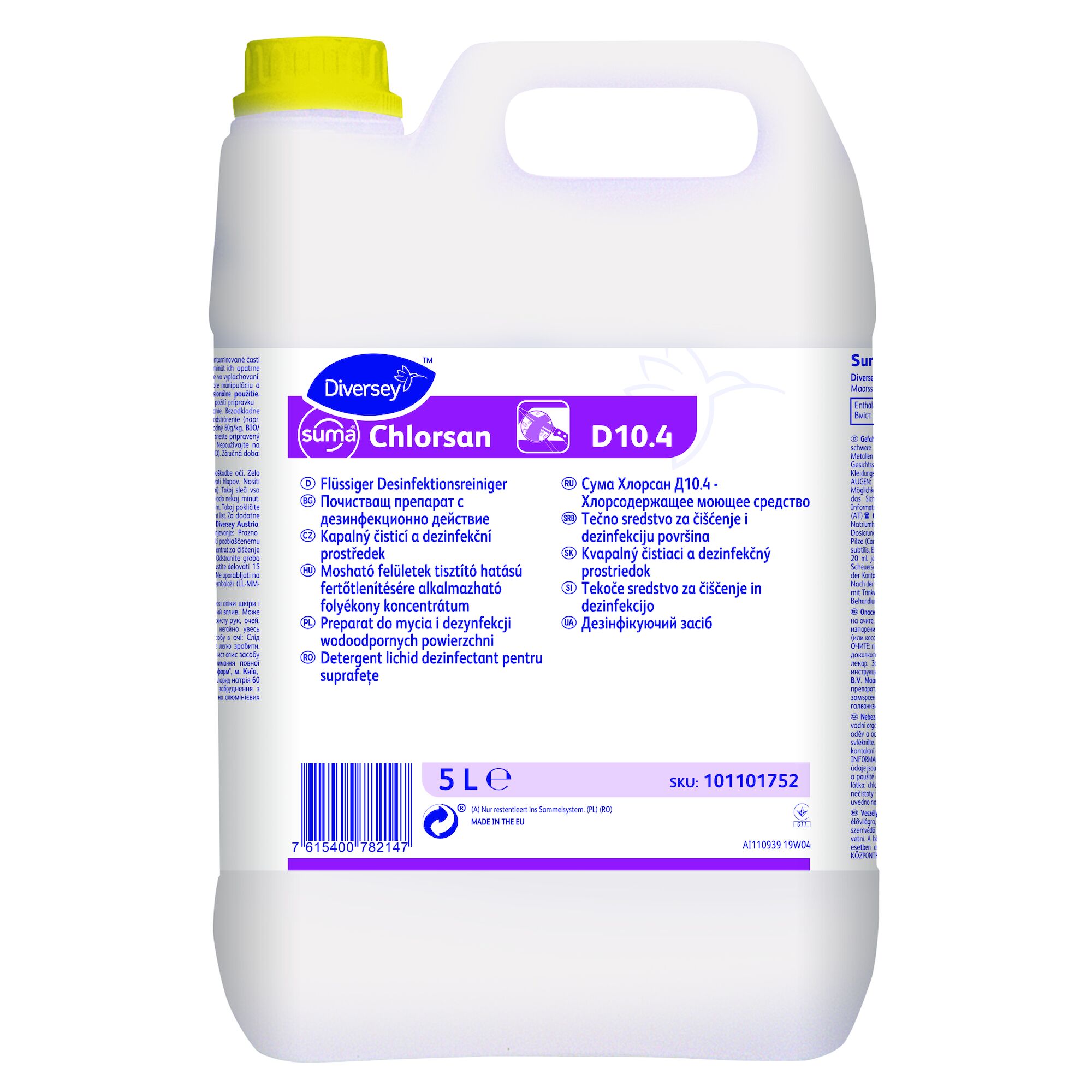 Detergenti profesionali - SUMA CHLORSAN D10.4 - DETERGENT DEZINFECTANT CLORINAT PT. SUPRAFETE 5 LT, deterlife.ro