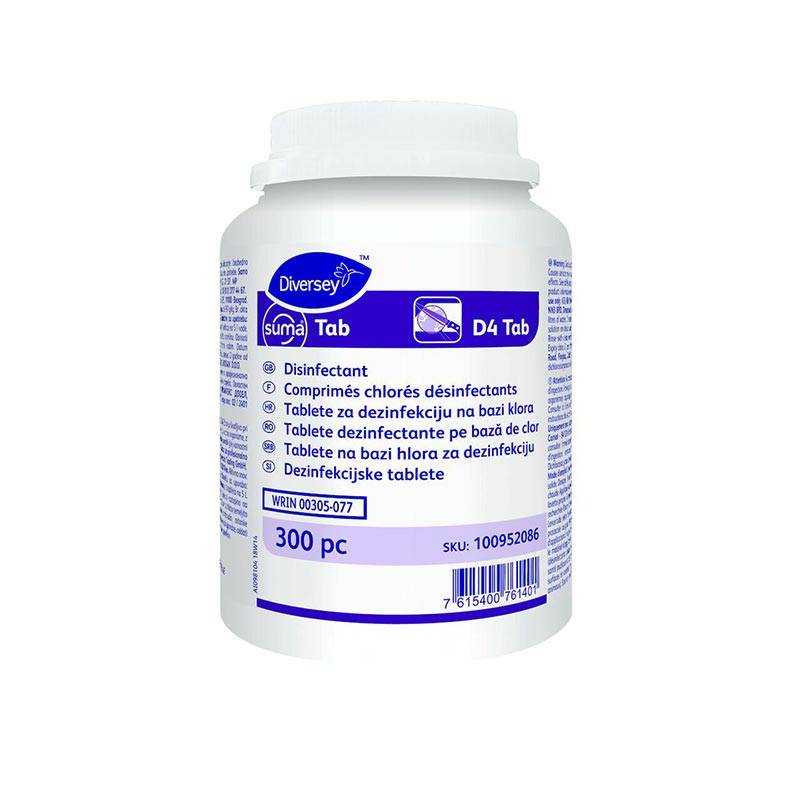 Dezinfectanti suprafete - SUMA TAB D4 TABLETE CONCENTRATE PENTRU DEZINFECTAREA TUTUROR SUPRAFETELOR 300 BUC/CUTIE, deterlife.ro