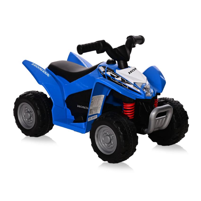 with time Complaint barrier ATV electric pentru copii, licenta Honda, 18-36 luni, cu sunet si lumini,  Blue Honda