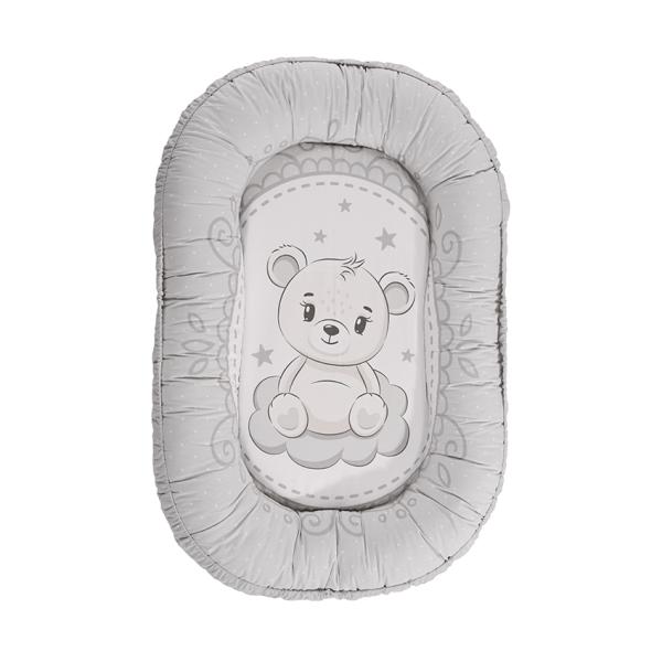 Perne si paturici - Baby Nest, 92 x 58 cm, bumbac ranforce, Little Bear Grey, bebelorelli.ro