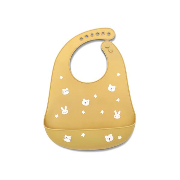 Bavete - Baveta din silicon cu buzunar frontal, reglabila, 6 luni+, Yellow, bebelorelli.ro