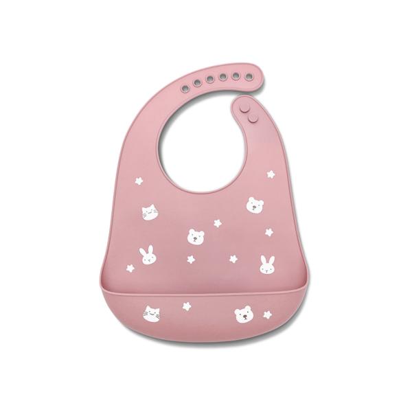 Bavete - Baveta din silicon cu buzunar frontal, reglabila, 6 luni+, Deep Pink, bebelorelli.ro
