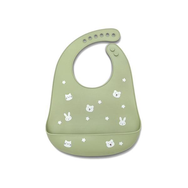 Bavete - Baveta din silicon cu buzunar frontal, reglabila, 6 luni+, Fresh Green, bebelorelli.ro