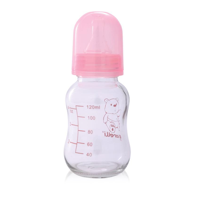 Biberoane - Biberon din sticla 120 ml, Pink, bebelorelli.ro