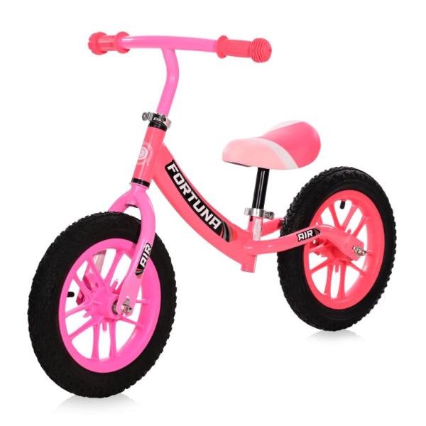 Lichidare de Stoc - Bicicleta de echilibru, Fortuna Air, 2-5 Ani, 12 inch, anvelope cu camera, jante cu leduri, Light & Dark Pink, bebelorelli.ro