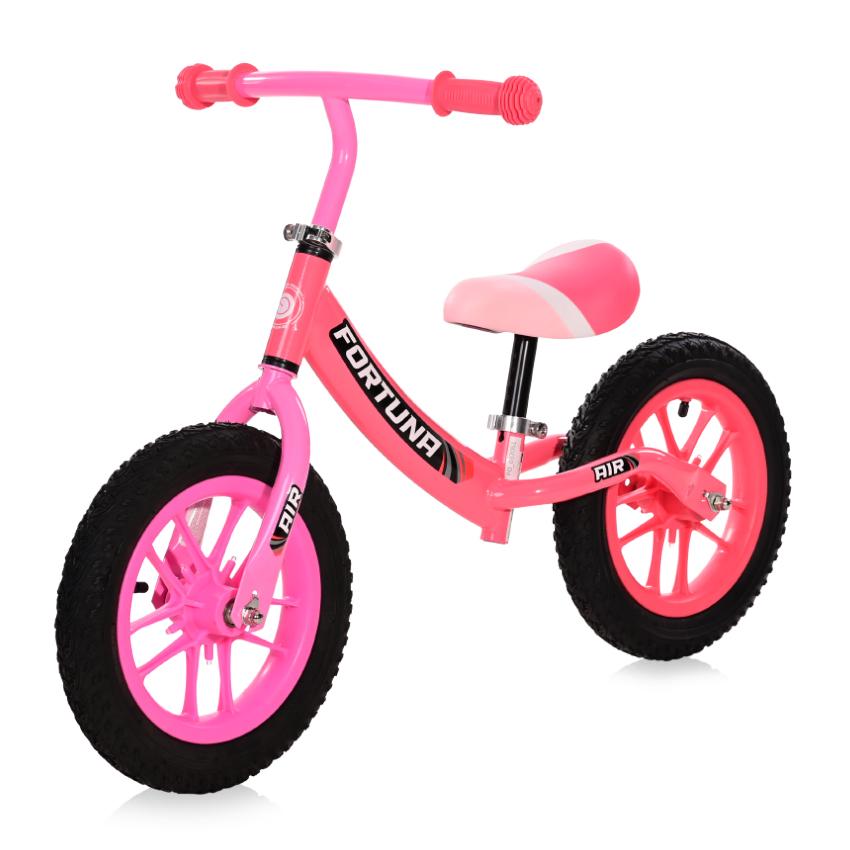 Biciclete - Bicicleta de echilibru, Fortuna Air, 2-5 Ani, 12 inch, anvelope cu camera, jante cu leduri, Light & Dark Pink, bebelorelli.ro