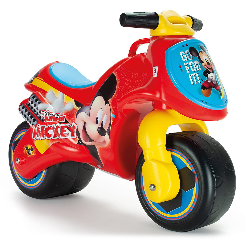 Biciclete - Moto Ride-on Neox fara pedale pentru copii Injusa, licenta Disney, Mickey Mouse, 18-36 luni, Rosu cu Albastru, bebelorelli.ro