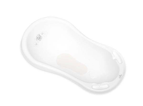 Lichidare de Stoc - Cada 84 cm cu dop de scurgere si baza antialunecare, Bear White, bebelorelli.ro
