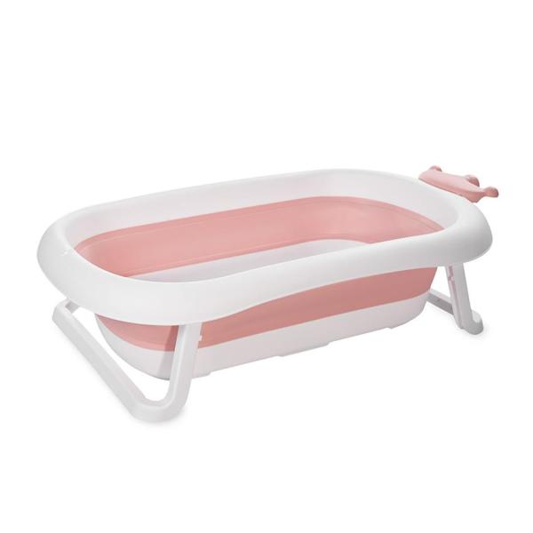 Lichidare de Stoc - Cadita pliabila pentru bebelusi, 83 cm, cu dop de scurgere, Royal, Pink, bebelorelli.ro