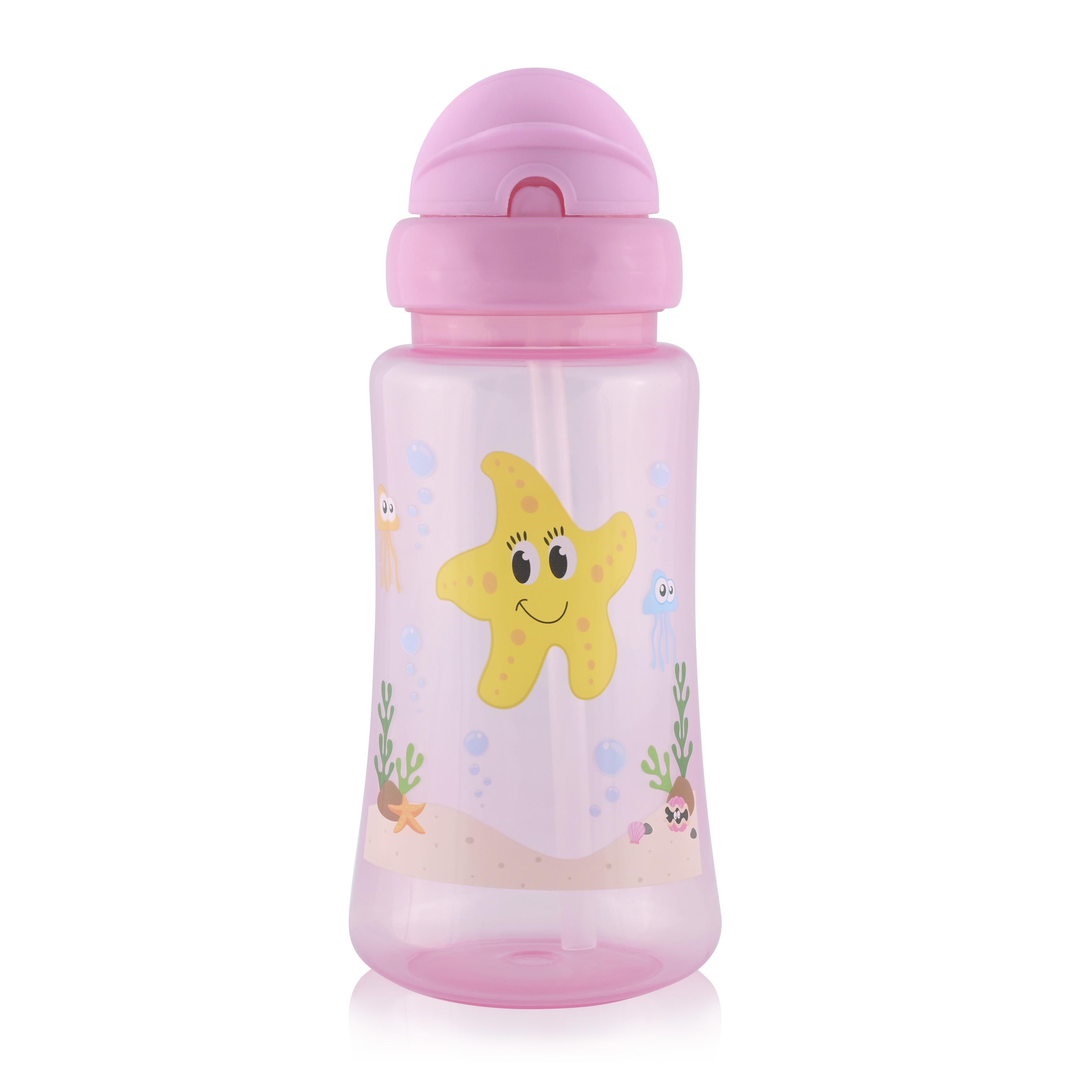 Biberoane - Cana sport cu pai moale, 12 luni+, 330 ml, Pink, bebelorelli.ro