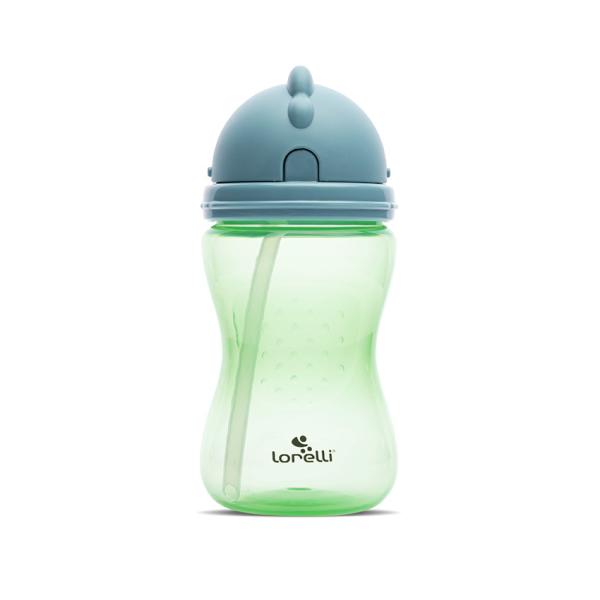 Biberoane - Cana sport, cu pai moale si flexibil, capac de protectie rotativ, 300 ml, Green Blue, bebelorelli.ro