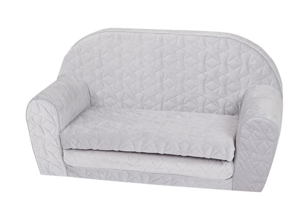 Mobilier camera copii - Canapea extensibila pentru copii, Knorr Toys, matlasata, umplutura din spuma moale, husa bumbac 100% detasabila si lavabila, 77 x 34 x 42 cm, 9 Luni+, Cosy Geo Grey, bebelorelli.ro