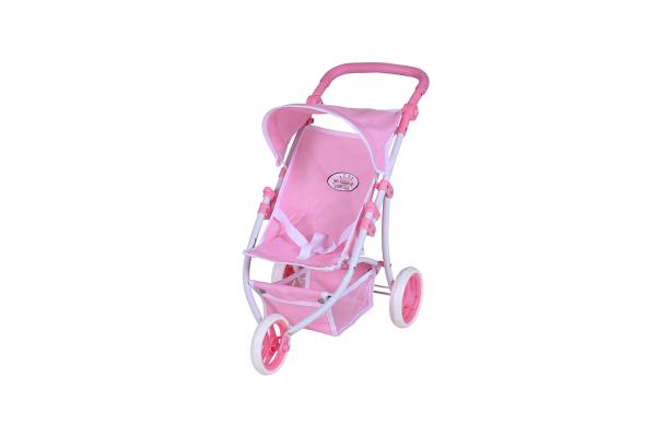 Carucioare papusi si accesorii - Carucior Jogger pentru papusi, Knorr Toys, Lio, maner reglabil pe inaltime,  59x35,50x63,50 cm, 3 Ani+, Princess Rose, bebelorelli.ro