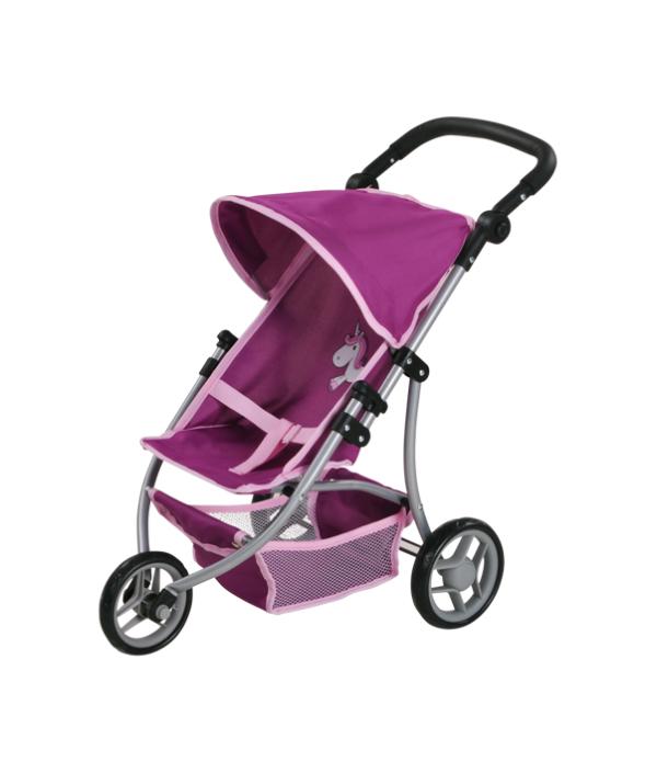 Carucioare papusi si accesorii - Carucior Jogger pentru papusi, Knorr Toys, Lio, maner reglabil pe inaltime,  59x35,50x63,50 cm, 3 Ani+, Unicorn Purple, bebelorelli.ro