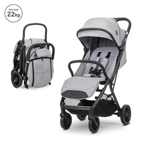 Carucior Standard - Carucior pentru copii, Calista, pliere automata, cadru din aluminiu, spatar reglabil 3 pozitii, copertina extensibila, 0-48 luni, pana la 22 kg, Grey, bebelorelli.ro