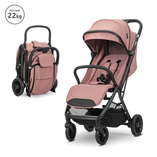 Carucior Standard - Carucior pentru copii, Calista, pliere automata, cadru din aluminiu, spatar reglabil 3 pozitii, copertina extensibila, 0-48 luni, pana la 22 kg, Pink, bebelorelli.ro
