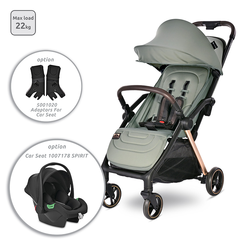 Carucior sport - Carucior pentru nou-nascut autofold Loret, ultra-light, pana la 22 kg, Green, bebelorelli.ro