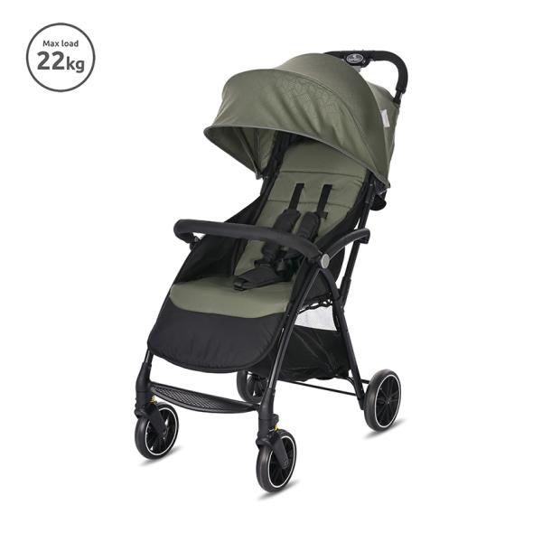 Carucior sport - Carucior pentru nou-nascut Fresh, ultra-light, de la 0 luni pana la 4 ani, maxim 22 kg, Verde, bebelorelli.ro