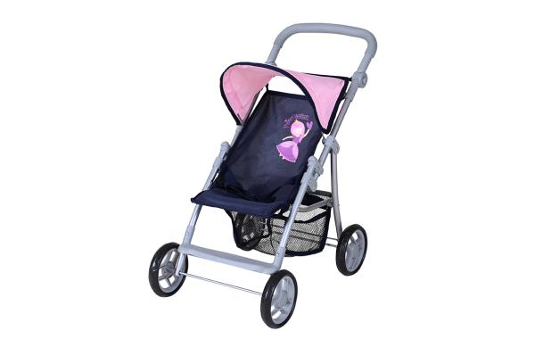 Carucioare papusi si accesorii - Carucior pentru papusi, Knorr Toys, Liba, maner reglabil pe inaltime, 54x35x44 cm, 3 Ani+, Princess Blue, bebelorelli.ro