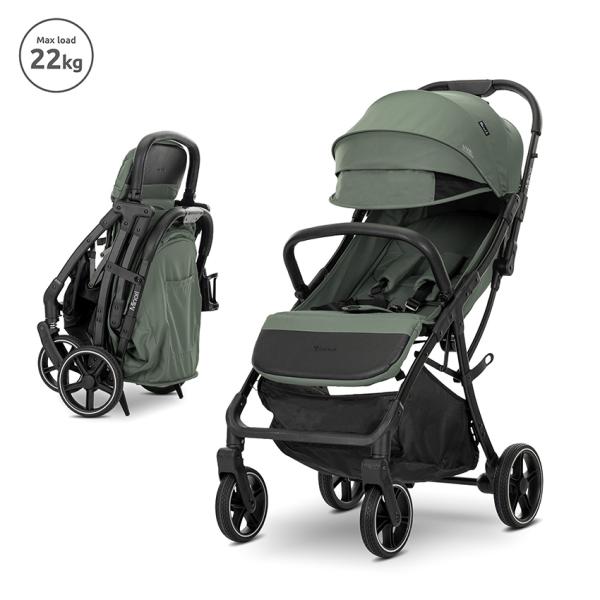 Carucior sport - Carucior sport, Minori, sistem de pliere cu o singura mana, spatar reglabil cu mecanism, husa textila UV 50+, Green, bebelorelli.ro