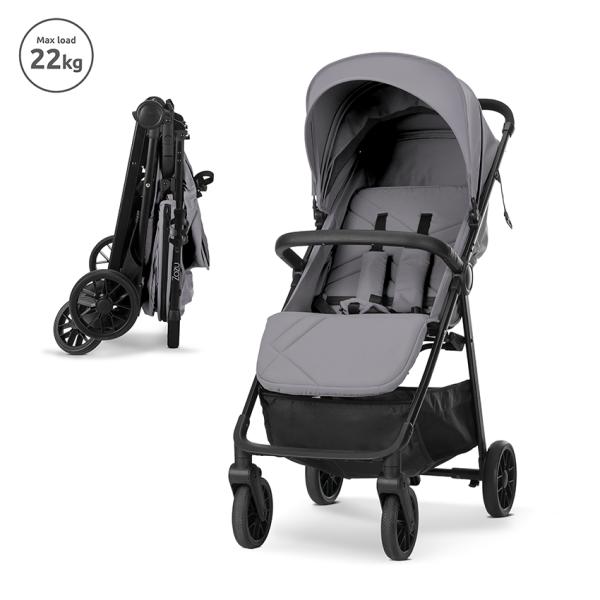 Carucior Standard - Carucior sport ultrausor, Zozu, pliere cu o mana, 5.8 kg, pana la 22 kg, Grey, bebelorelli.ro